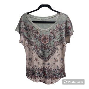 Lightweight short sleeve sweater, teal size medium